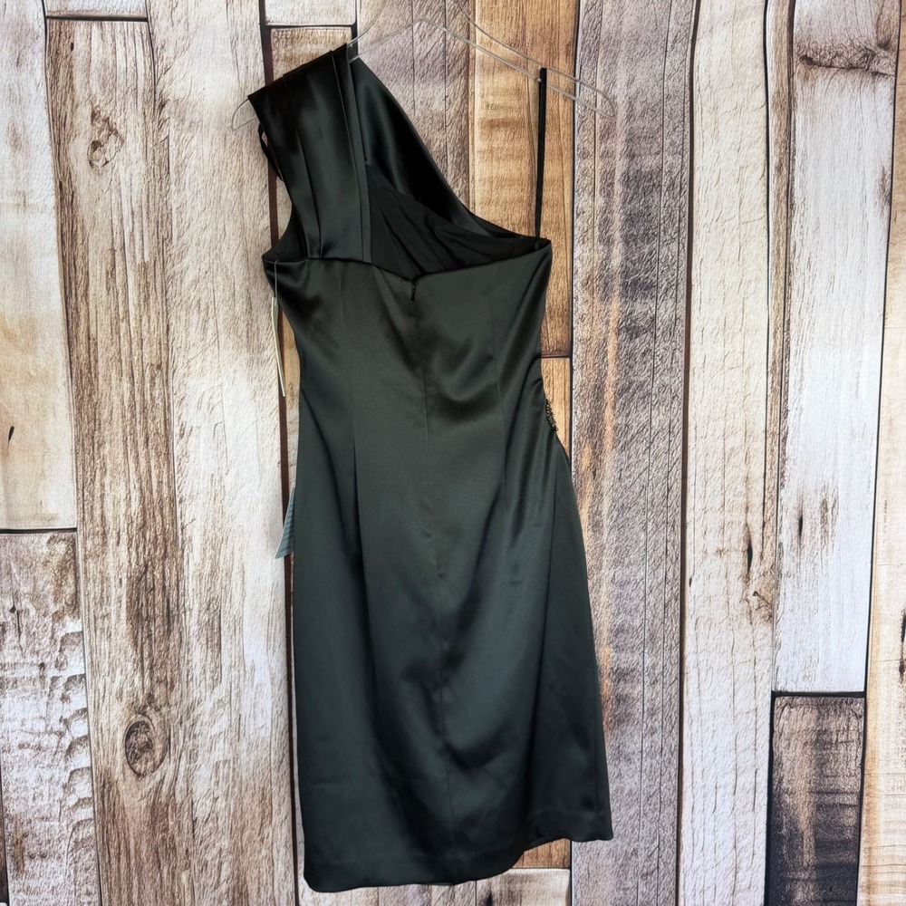 Eliza J One Shoulder Cocktail Dress Black Elegant Evening Formal Chic Size 4 NWT - Picture 2 of 10